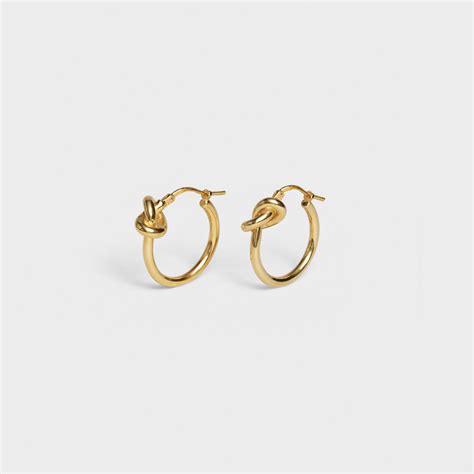 celine small hoop earrings|Knot Small Hoops in Brass with Gold finish .